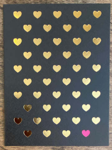 Gold Love Hearts + Pink One