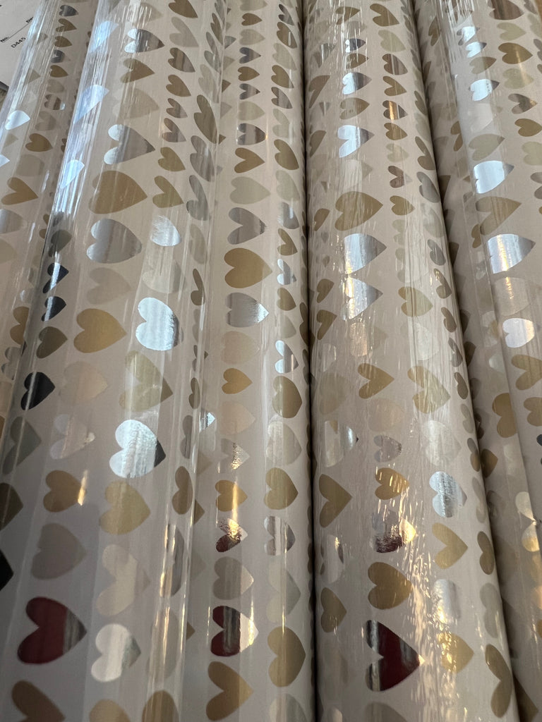 Gold & Silver Hearts roll wrap