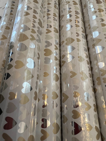Gold & Silver Hearts roll wrap