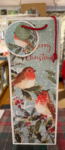 Snowy Robins Bottle Bag