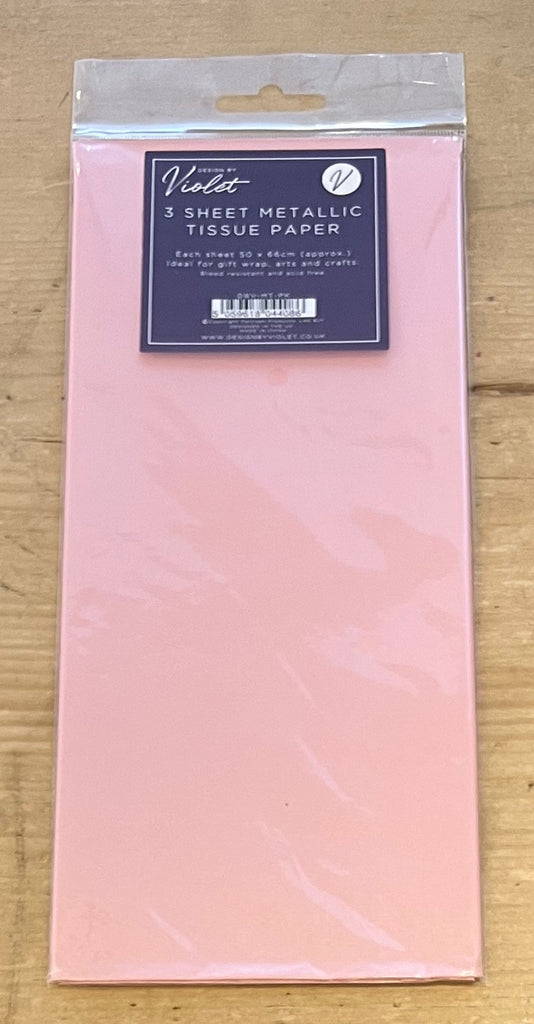 PINK metallic Tissue Paper - 3 sheets