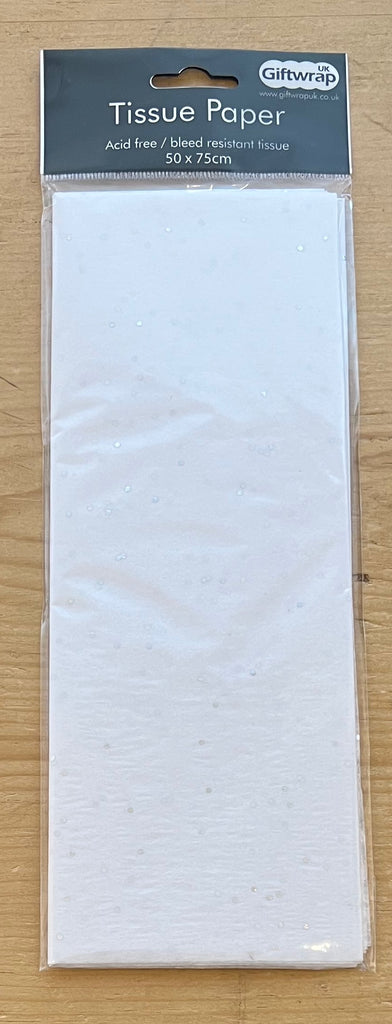 White Glitter Gemstone - Tissue Paper