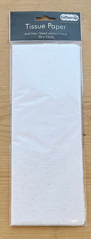 White Glitter Gemstone - Tissue Paper