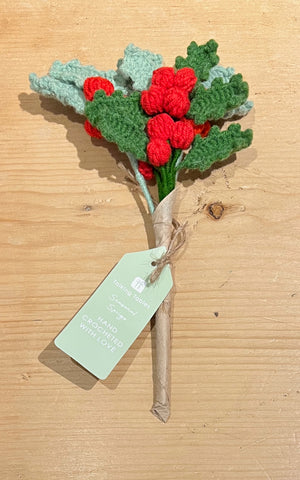 Crochet Holly Sprigs