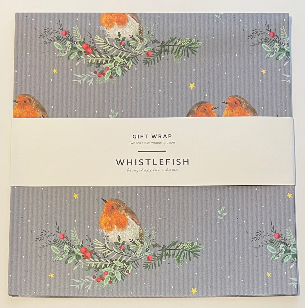 Christmas Robins - Flat Gift Wrap