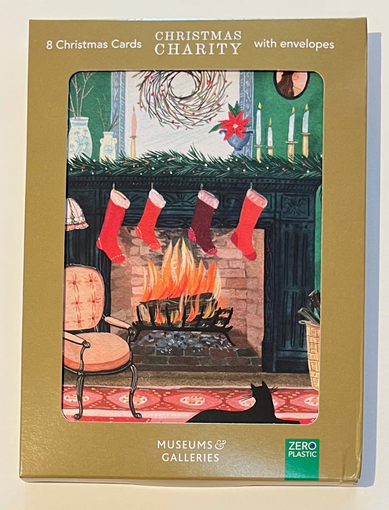 Festive Fireplace - 8 Charity Cards