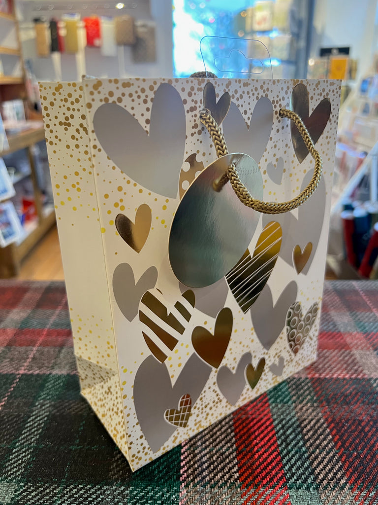 Gold Hearts Gift Bag - Small