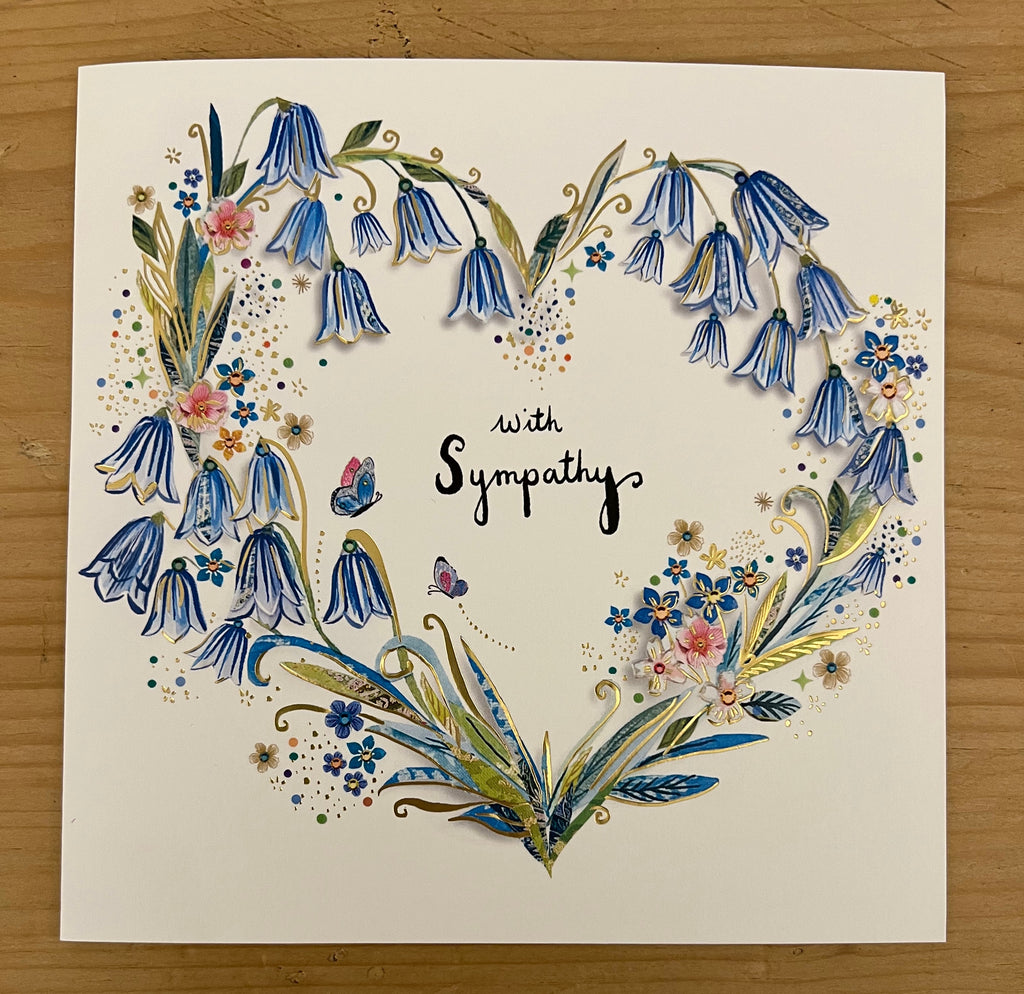 With Sympathy - Bluebell Heart