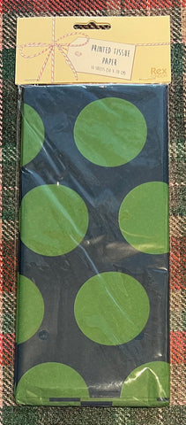 Green on Blue Tissue Paper