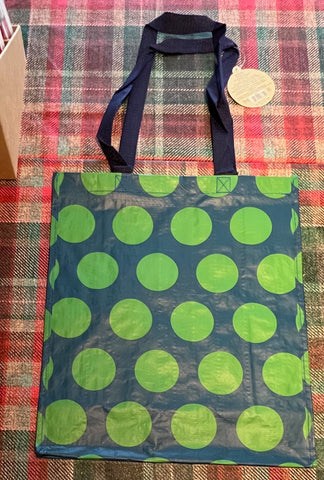 Green on Blue Spots - Recycled Bag