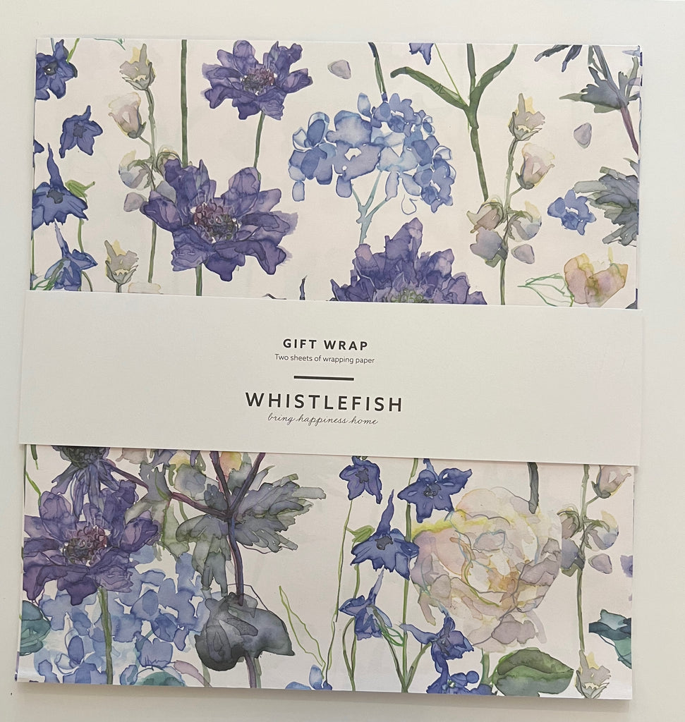 Blue Flowers - Flat Gift Wrap