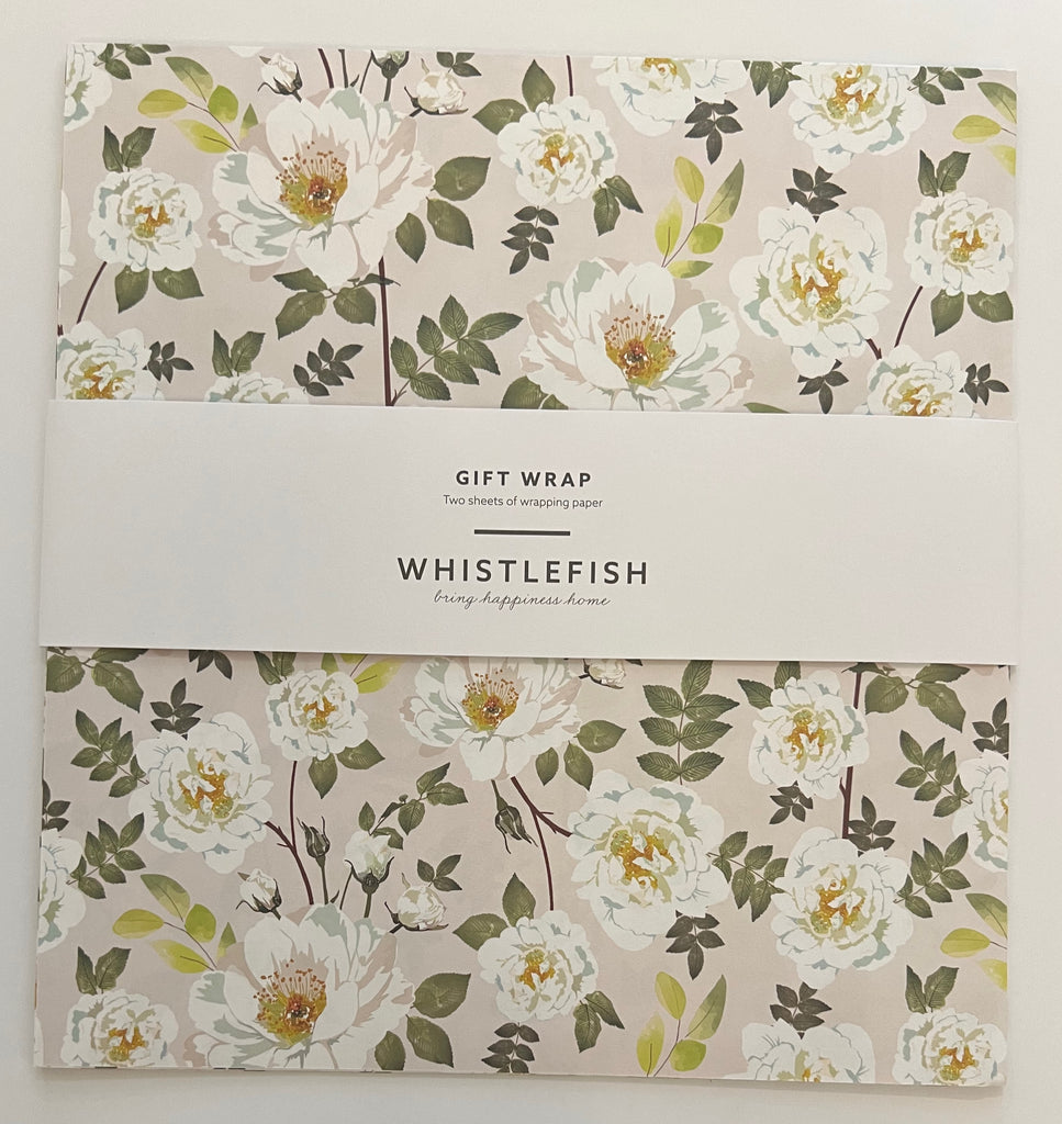 White Flowers - Flat Gift Wrap