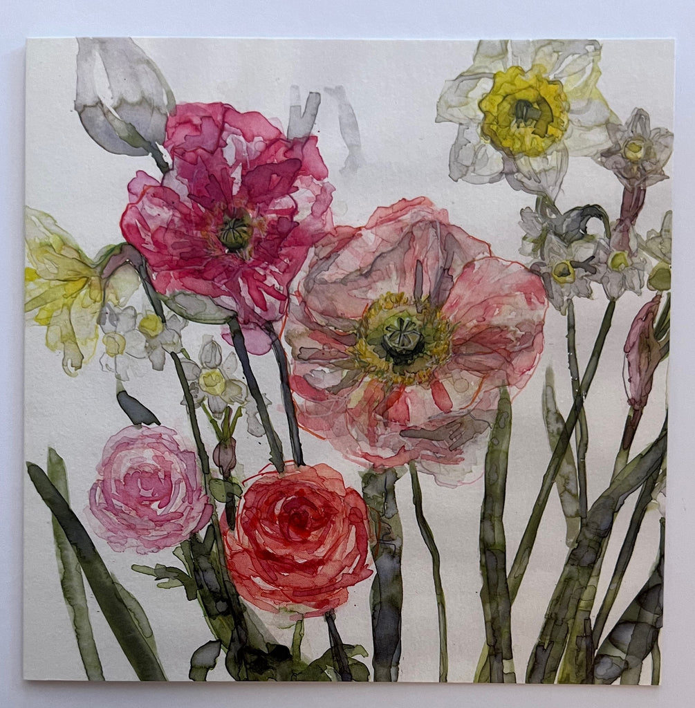 peonies, Roses and Daffodils