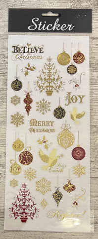 Christmas Stickers - Gold