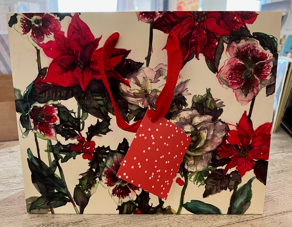 Medium Gift Bag - Poinsettia