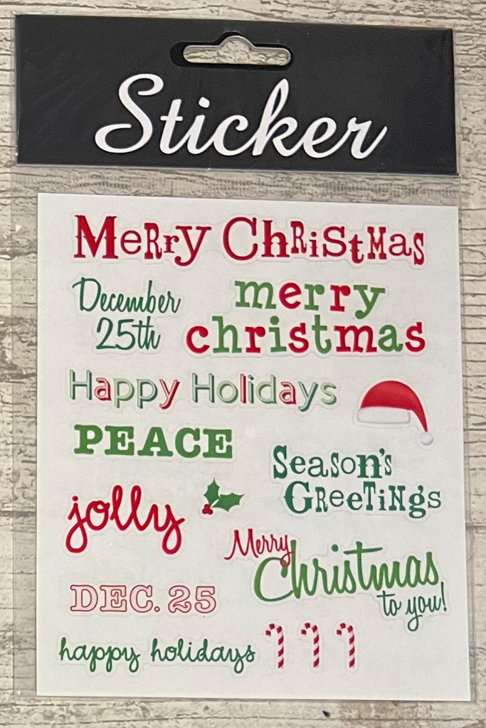 Christmas Stickers - red & green
