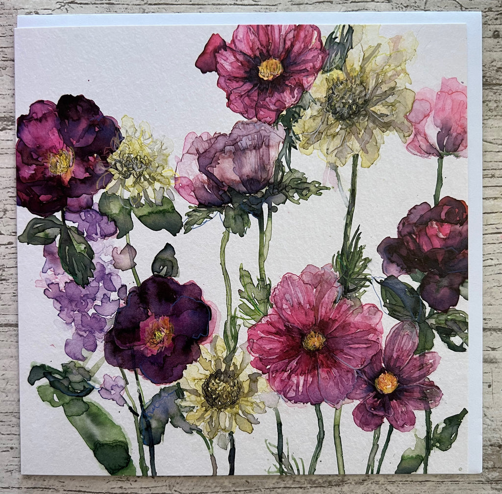 Cosmos, Roses & Scabious