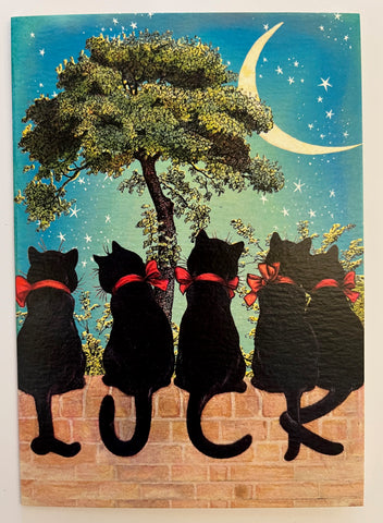 Lucky Cats Under the Moon