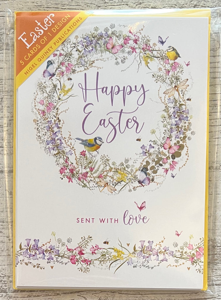 Blue Tit Wreath - Easter Card Pack