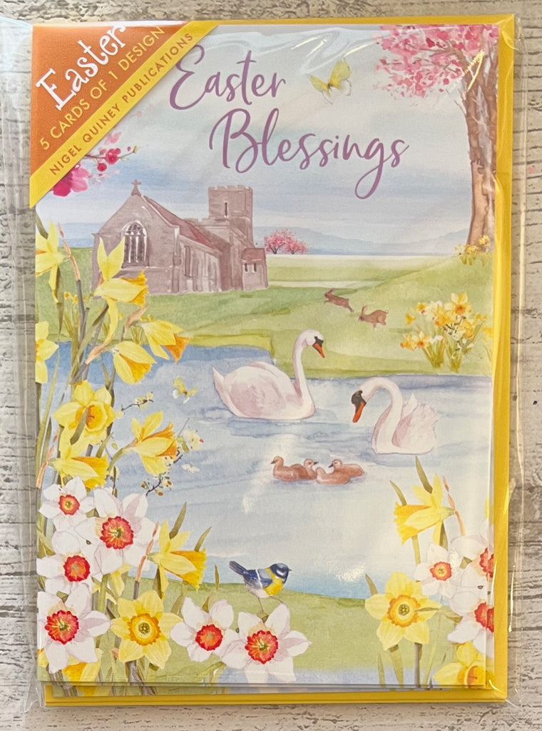 Spring Swans - Easter Card Pack