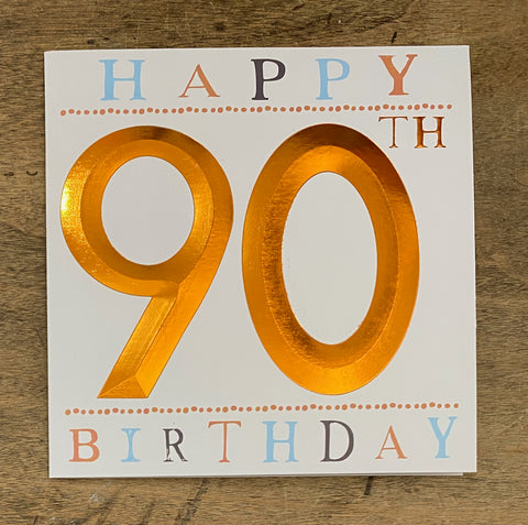 90th Birthday - Copper Embossed
