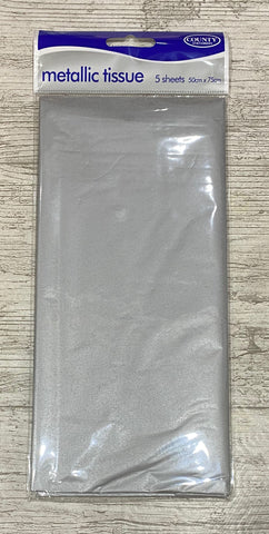 Silver Tissue Paper - 5 Sheets